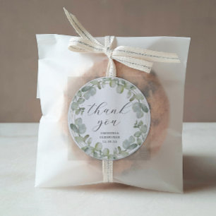 Rustic Eucalyptus Green Weddenschap Ronde Sticker