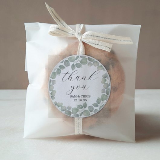 Rustic Eucalyptus Green Weddenschap Ronde Sticker