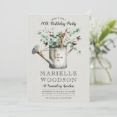 Rustic Eucalyptus Greenery 70th Birthday Party Kaart (Staand voorkant)