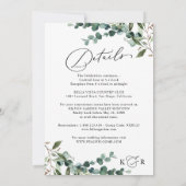 Rustic Eucalyptus Greenery All-in-One Wedding Kaart (Achterkant)