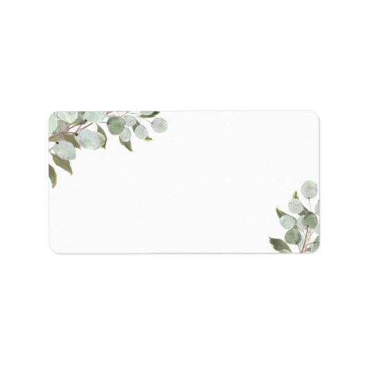 Rustic Eucalyptus & Greenery Blank Weddenschap Etiket (Voorkant)