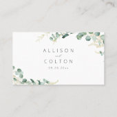 Rustic eucalyptus greenery boho bridal Registry Plaatskaartje (Achterkant)