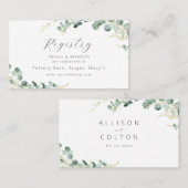 Rustic eucalyptus greenery boho bridal Registry Plaatskaartje (Voorkant / Achterkant)