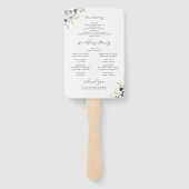 Rustic eucalyptus greenery boho bruiloft handwaaier (Achterkant)