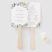 Rustic eucalyptus greenery boho bruiloft handwaaier (Voorkant en achterkant)