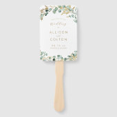 Rustic eucalyptus greenery boho bruiloft handwaaier (Voorkant)
