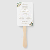 Rustic eucalyptus greenery boho bruiloft handwaaier (Achterkant)