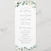 Rustic eucalyptus greenery boho bruiloft programmakaart (Voorkant)