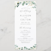 Rustic eucalyptus greenery boho bruiloft programmakaart (Voorkant)