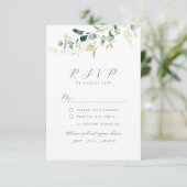 Rustic eucalyptus greenery boho bruiloft RSVP (Staand voorkant)