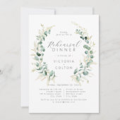 Rustic eucalyptus greenery boho Rehearsal Dinner Kaart (Voorkant)