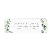 Rustic eucalyptus greenery boho return address etiket (Voorkant)