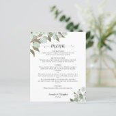 Rustic Eucalyptus & Greenery Budget Wedding Menu (Staand voorkant)
