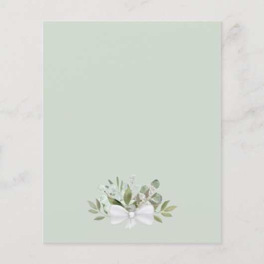 Rustic Eucalyptus & Greenery Budget Wedding Menu (Achterkant)