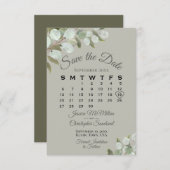 Rustic Eucalyptus Greenery Calendar Sage Wedding Save The Date (Voorkant / Achterkant)
