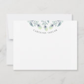 Rustic Eucalyptus Greenery Custom Boho Stationery Notitiekaartje (Voorkant)