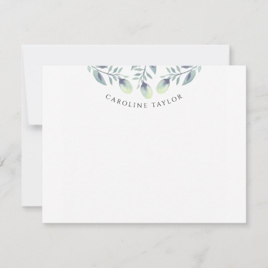 Rustic Eucalyptus Greenery Custom Boho Stationery Notitiekaartje (Voorkant)