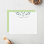 Rustic Eucalyptus Greenery Custom Boho Stationery Notitiekaartje (Voorkant / Achterkant in situ)