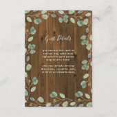 Rustic Eucalyptus Greenery | Details van de bruilo Informatiekaartje (Voorkant)