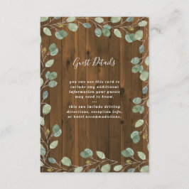 Rustic Eucalyptus Greenery | Details van de bruilo Informatiekaartje