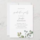 Rustic Eucalyptus Greenery Duo 2 Graduy Party Kaart (Voorkant)