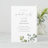Rustic Eucalyptus Greenery Duo 2 Graduy Party Kaart (Staand voorkant)