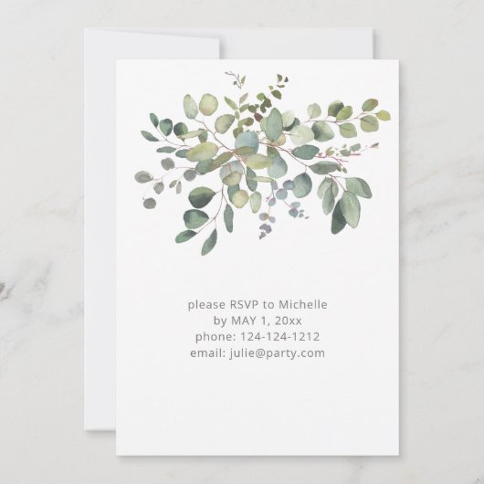 Rustic Eucalyptus Greenery Duo 2 Graduy Party Kaart (Achterkant)