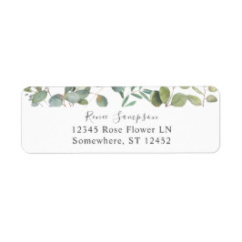 Rustic Eucalyptus Greenery Duo 4 Return Address  Etiket