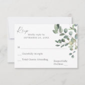 Rustic Eucalyptus Greenery Duo no Meal RSVP Card 3 (Voorkant)