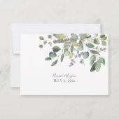 Rustic Eucalyptus Greenery Duo no Meal RSVP Card 3 (Achterkant)