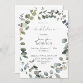 Rustic Eucalyptus Greenery Duo Vrijgezellenfeest Kaart (Voorkant / Achterkant)