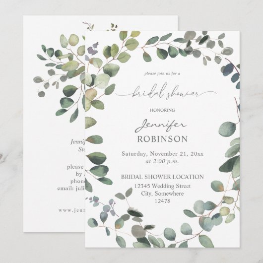 Rustic Eucalyptus Greenery Duo Vrijgezellenfeest Kaart (Voorkant / Achterkant)