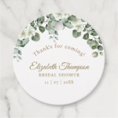 Rustic Eucalyptus Greenery Elegant Bridal Shower Bedankjes Labels (Voorkant)