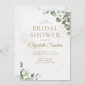 Rustic Eucalyptus Greenery Elegant Bridal Shower Kaart (Voorkant)