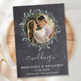 Rustic Eucalyptus Greenery Foto QR Code Weddenscha Kaart