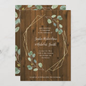 Rustic Eucalyptus Greenery | Geometrische bruiloft Kaart (Voorkant / Achterkant)