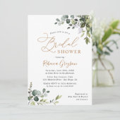 Rustic Eucalyptus Greenery Gold Vrijgezellenfeest  Kaart (Staand voorkant)