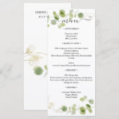 Rustic Eucalyptus Greenery Gold Wedding Reception Menu (Voorkant / Achterkant)