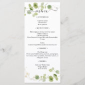 Rustic Eucalyptus Greenery Gold Wedding Reception Menu (Voorkant)
