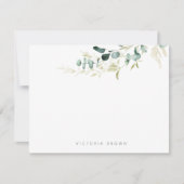 Rustic eucalyptus greenery Personalized Stationery Notitiekaartje (Voorkant)