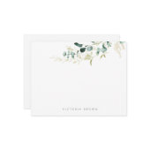 Rustic eucalyptus greenery Personalized Stationery Notitiekaartje (Voorkant / Achterkant in situ)
