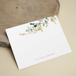Rustic eucalyptus greenery Personalized Stationery Notitiekaartje
