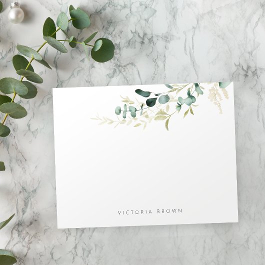 Rustic eucalyptus greenery Personalized Stationery Notitiekaartje