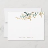 Rustic eucalyptus greenery Personalized Stationery Notitiekaartje (Voorkant)