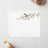 Rustic eucalyptus greenery Personalized Stationery Notitiekaartje (Voorkant / Achterkant in situ)