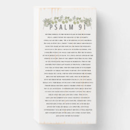 Rustic Eucalyptus Greenery Psalm 91 Christelijk Houten Kist Print