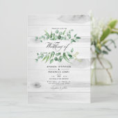 Rustic Eucalyptus Greenery QR Code Country Weddens Kaart (Staand voorkant)