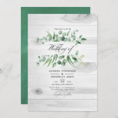 Rustic Eucalyptus Greenery QR Code Country Weddens Kaart (Voorkant / Achterkant)