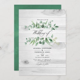 Rustic Eucalyptus Greenery QR Code Country Weddens Kaart