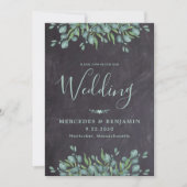 Rustic Eucalyptus Greenery QR Code Weddenschap Kaart (Voorkant)